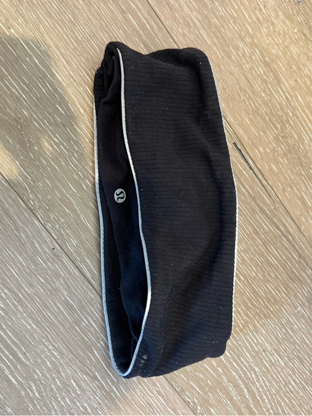 lululemon athletica Black Headband with White Trim